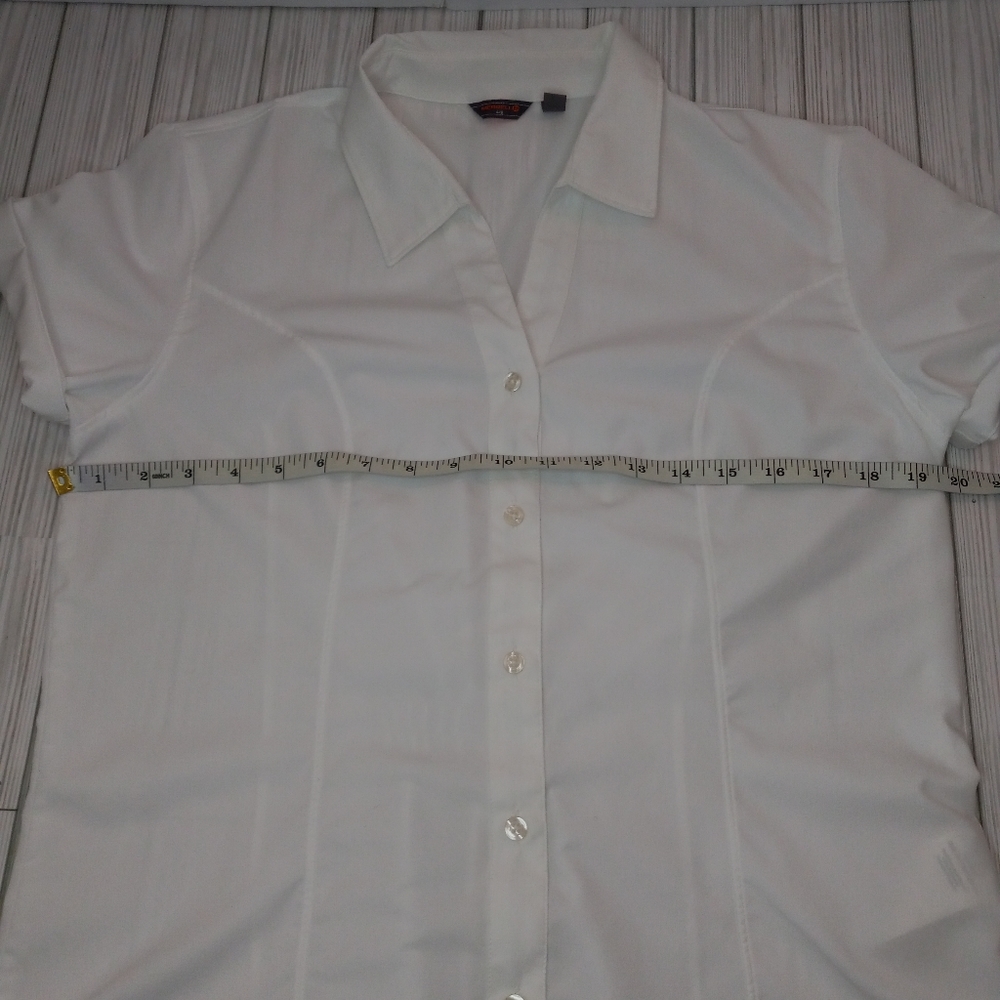 Merrell Core Woven Button Front Collar Top - Picture 4 of 7